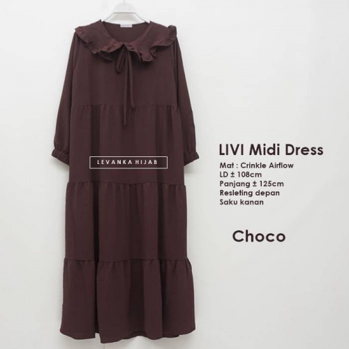 LIVI-021 LIVI Midi Dress Crinkle Airflow